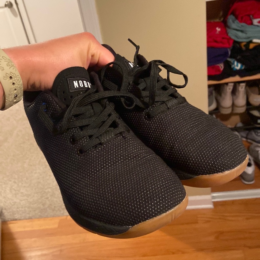 NOBULL black with tan gum trainers